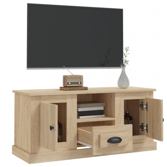 Meuble TV chêne sonoma 100x35,5x45 cm bois d'ingénierie