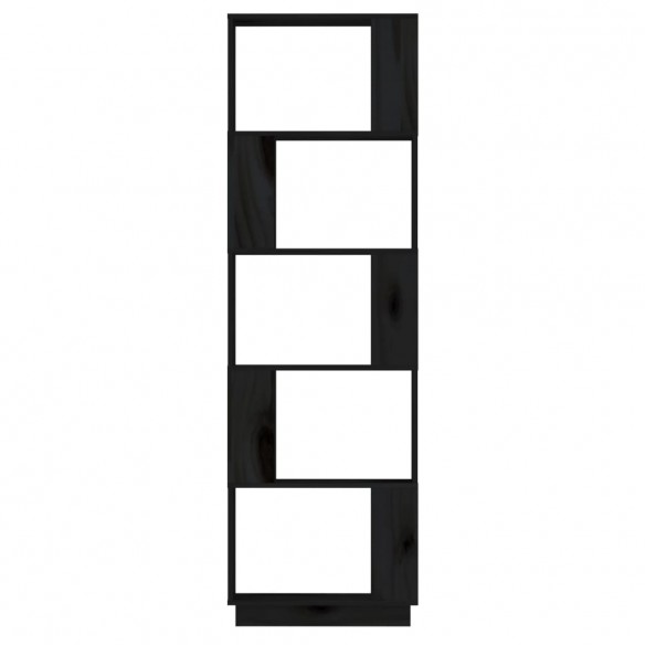 Bibliothèque/Séparateur de pièce Noir 51x25x163,5 cm Pin solide