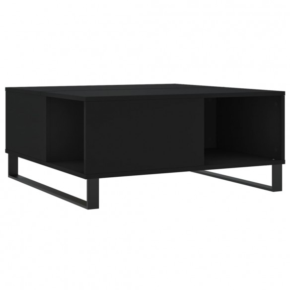 Table basse noir 80x80x36,5 cm bois d'ingénierie