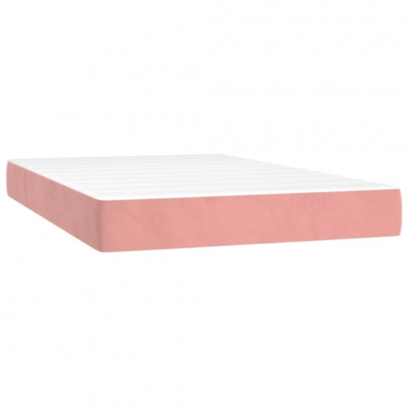 Cadre de lit avec matelas LED Rose 120x200cm Velours