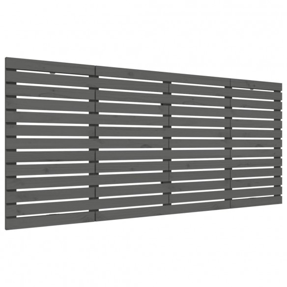 Tête de lit murale Gris 186x3x91,5 cm Bois massif de pin