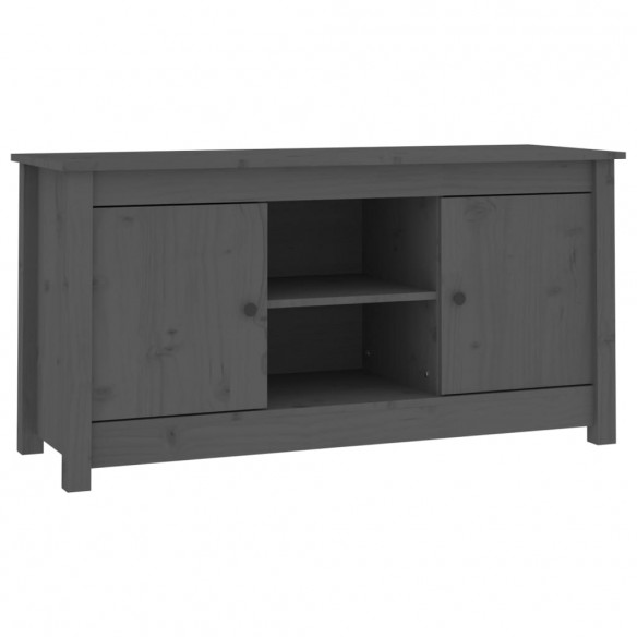 Meuble TV Gris 103x36,5x52 cm Bois de pin massif