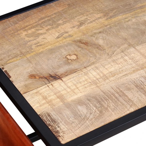 Table basse avec porte-revues Cuir véritable 110 x 50 x 45 cm