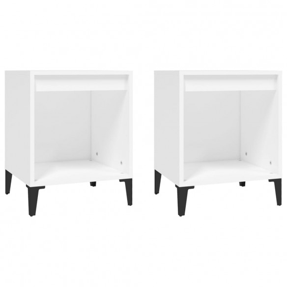 Tables de chevet 2 pcs Blanc 40x35x50 cm