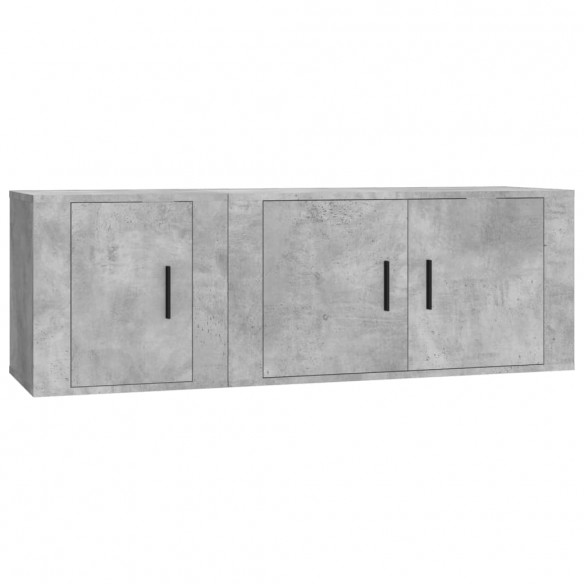 Ensemble de meubles TV 2 pcs gris béton bois d'ingénierie