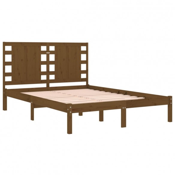 Cadre de lit Marron miel Bois massif 120x190 cm Petit Double