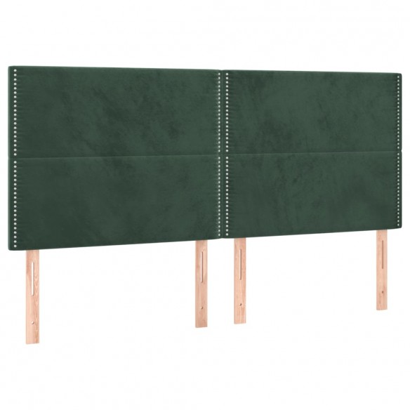 Cadre de lit et matelas Vert foncé 200x200cm Velours