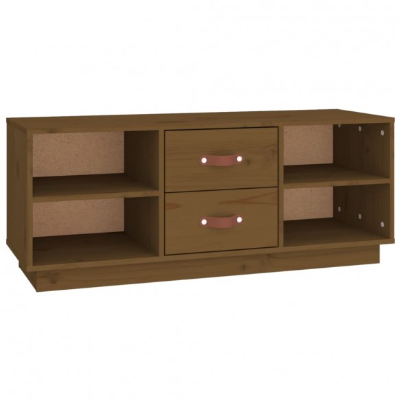 Meuble TV Marron miel 100x34x40 cm Bois de pin massif