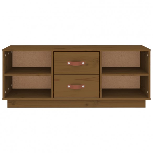 Meuble TV Marron miel 100x34x40 cm Bois de pin massif