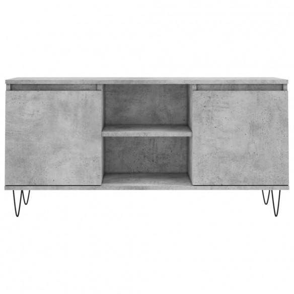 Meuble TV gris béton 104x35x50 cm bois d'ingénierie