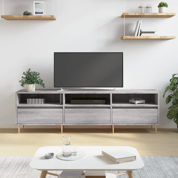 Meuble TV sonoma gris 150x30x44,5 cm bois d'ingénierie