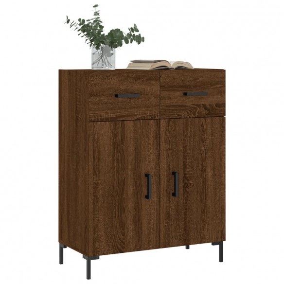 Buffet chêne marron 69,5x34x90 cm bois d'ingénierie