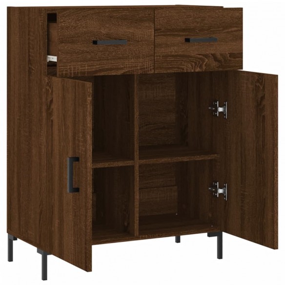 Buffet chêne marron 69,5x34x90 cm bois d'ingénierie