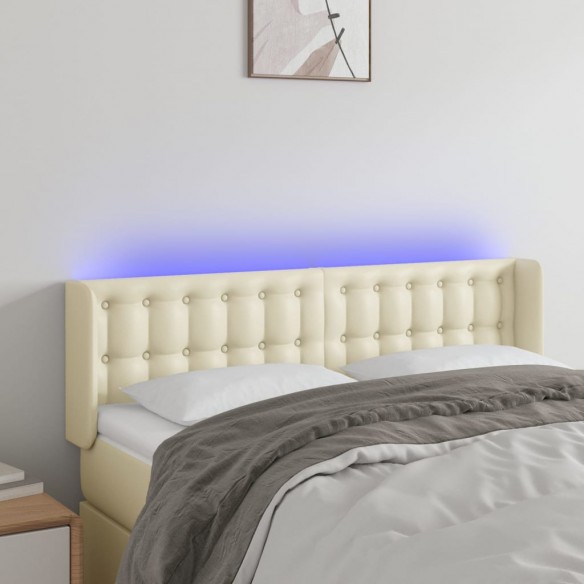 Tête de lit à LED Crème 147x16x78/88 cm Similicuir