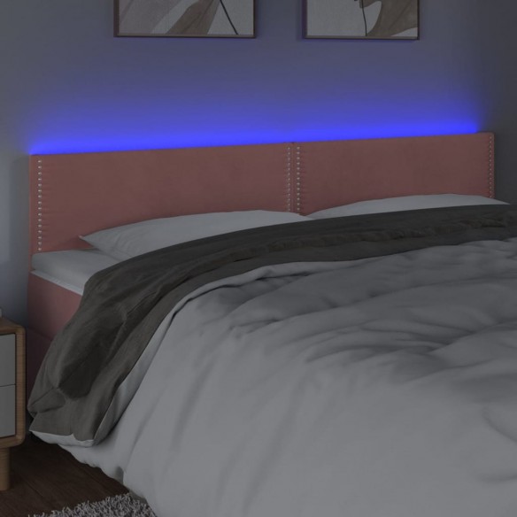 Tête de lit à LED Rose 160x5x78/88 cm Velours
