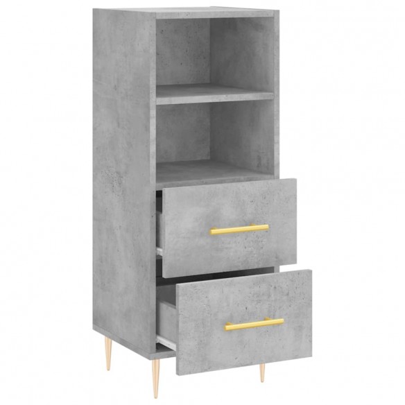 Buffet Gris béton 34,5x34x90 cm Bois d'ingénierie