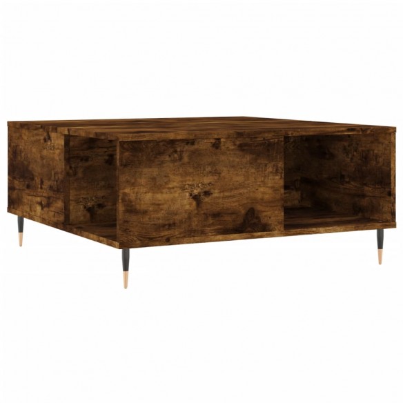 Table basse chêne fumé 80x80x36,5 cm bois d'ingénierie