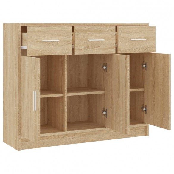 Buffet chêne sonoma 91x28x75 cm bois d'ingénierie