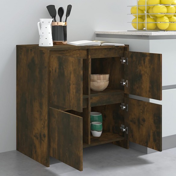 Buffet Chêne fumé 70x41x75 cm Bois d'ingénierie