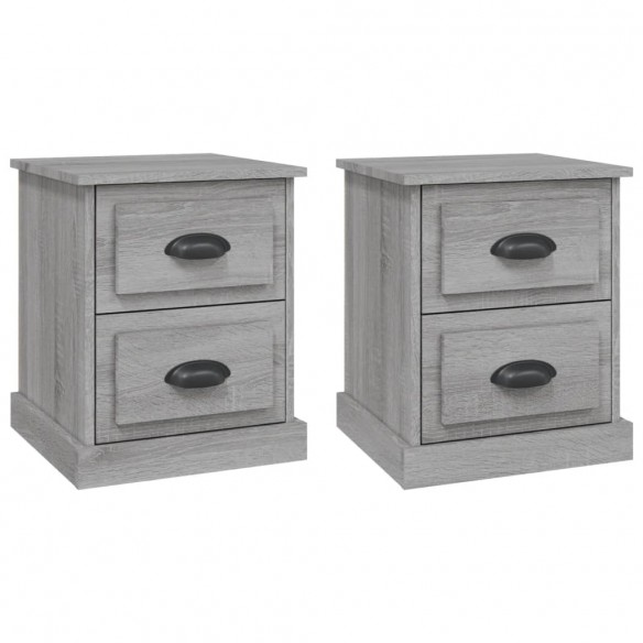 Tables de chevet 2 pcs sonoma gris 39x39x47,5cm bois ingénierie