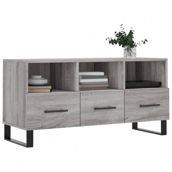 Meuble TV sonoma gris 102x36x50 cm bois d'ingénierie