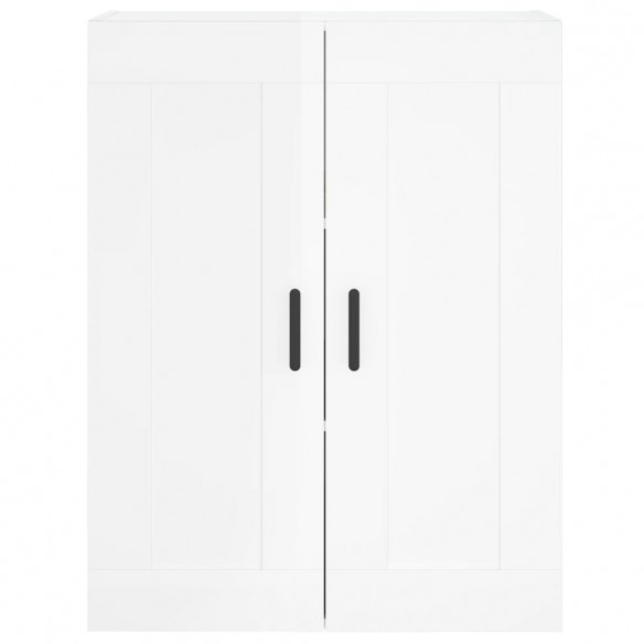 Armoires murales 2 pcs blanc brillant bois d'ingénierie