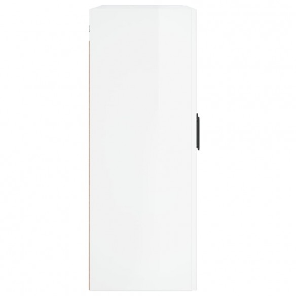 Armoires murales 2 pcs blanc brillant bois d'ingénierie