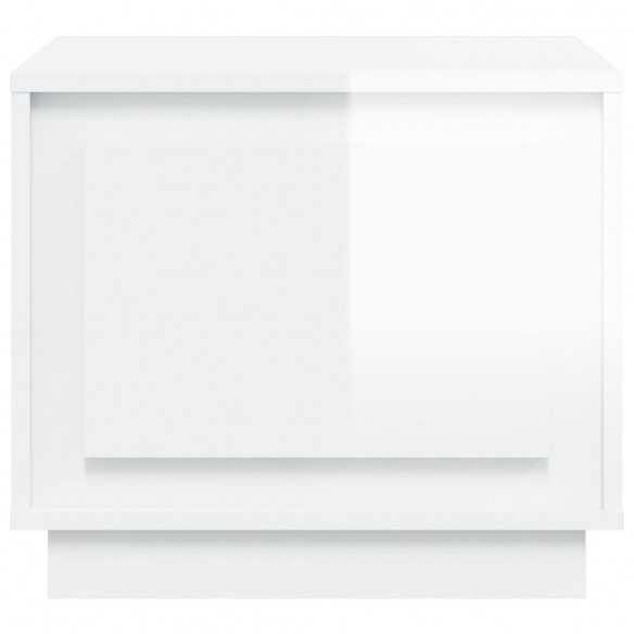 Table basse blanc brillant 51x50x44 cm bois d'ingénierie