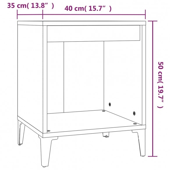 Table de chevet Chêne sonoma 40x35x50 cm