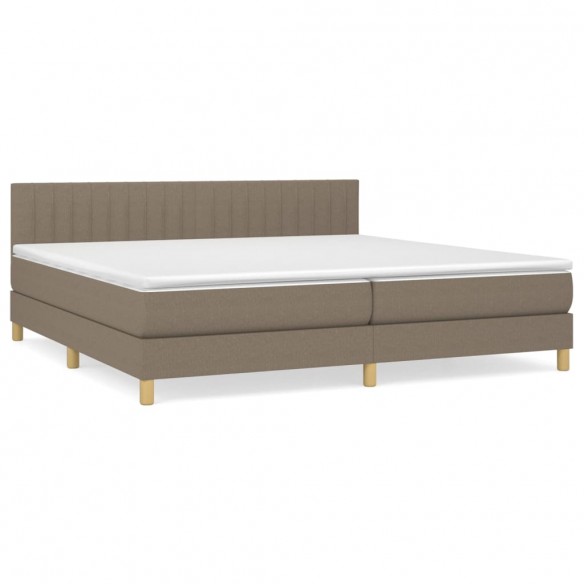 Sommier à lattes de lit avec matelas Taupe 200x200 cm Tissu