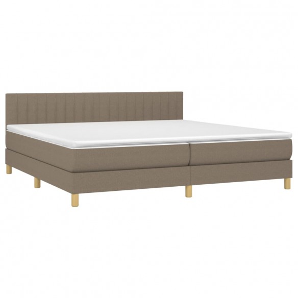 Sommier à lattes de lit avec matelas Taupe 200x200 cm Tissu