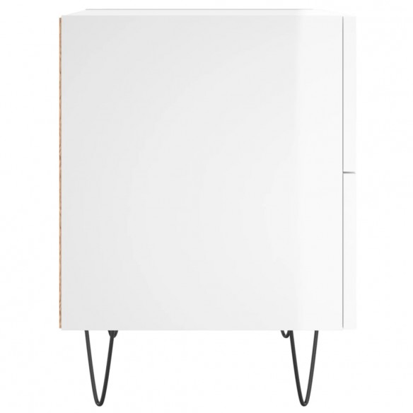 Tables de chevet 2 pcs blanc brillant 40x35x47,5 cm