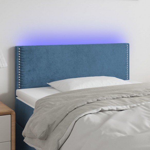 Tête de lit à LED Bleu foncé 90x5x78/88 cm Velours