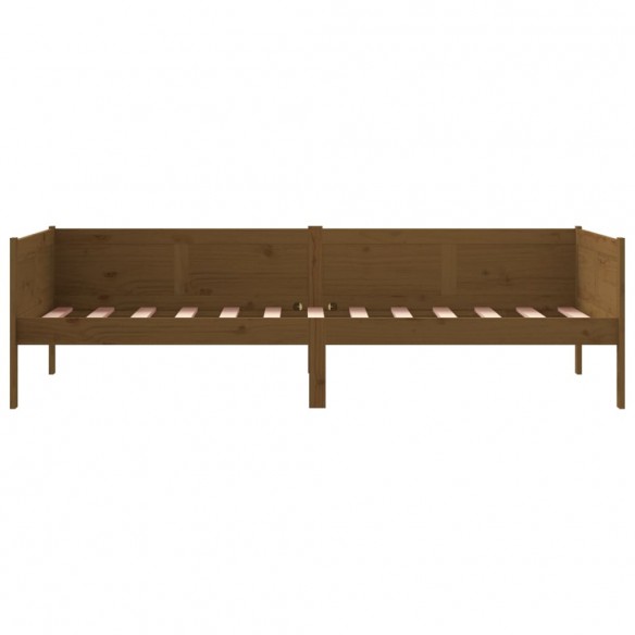 Lit de jour marron miel bois de pin massif 80x200 cm