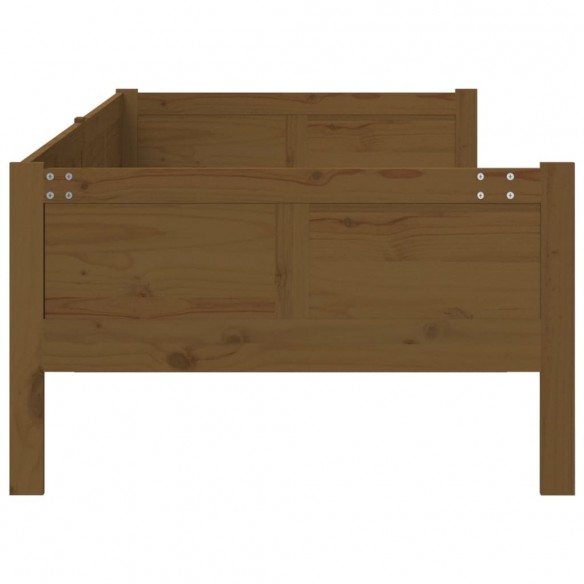 Lit de jour marron miel bois de pin massif 80x200 cm