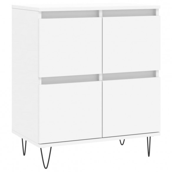 Buffets 2 pcs blanc bois d'ingénierie