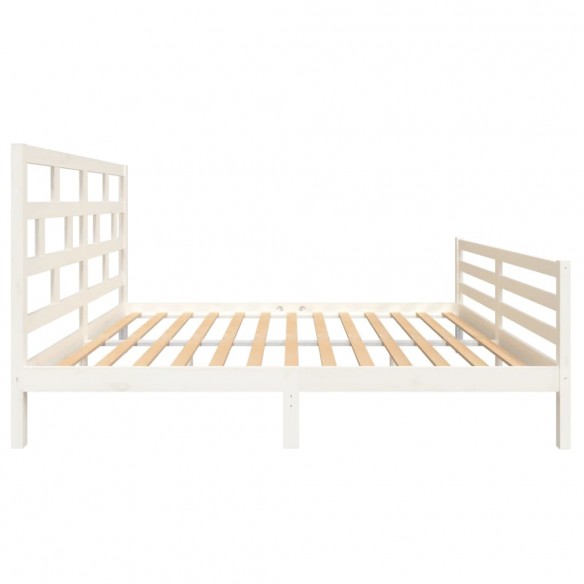 Cadre de lit Blanc Bois de pin massif 160x200 cm