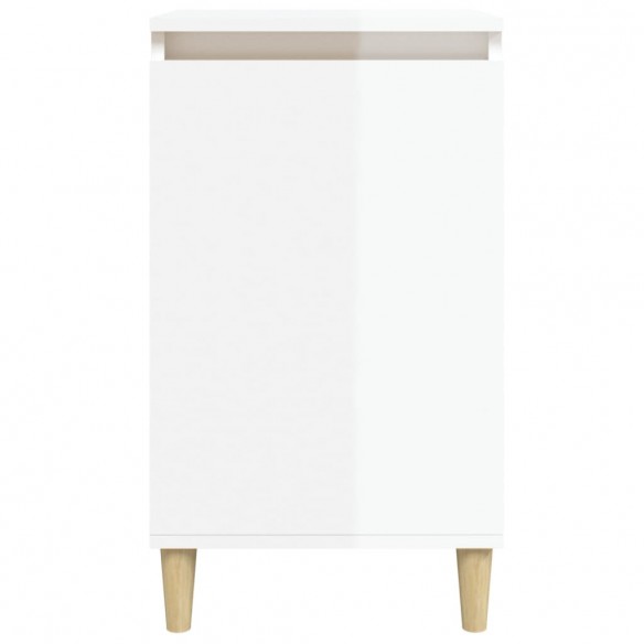 Tables de chevet 2pcs blanc brillant 40x35x70cm bois ingénierie