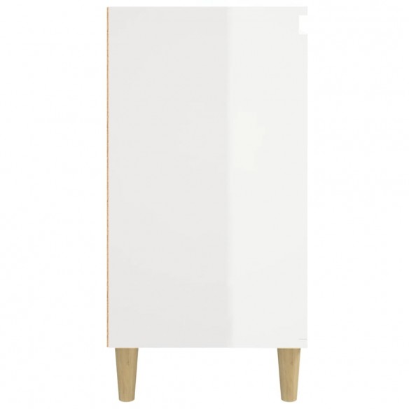 Tables de chevet 2pcs blanc brillant 40x35x70cm bois ingénierie