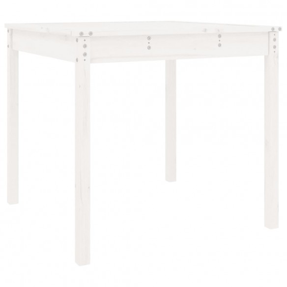 Table de jardin blanc 82,5x82,5x76 cm bois massif de pin