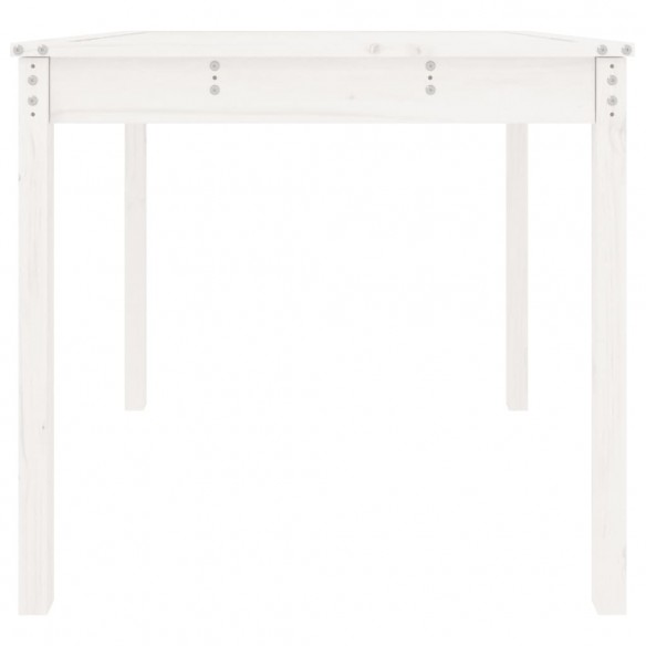 Table de jardin blanc 82,5x82,5x76 cm bois massif de pin