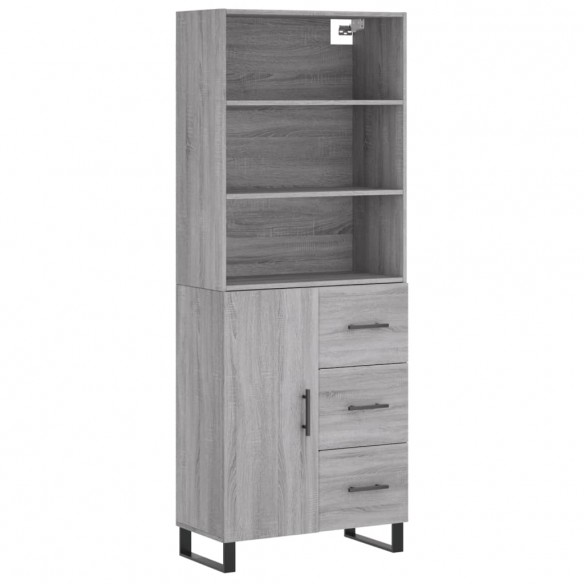 Buffet haut Sonoma gris 69,5x34x180 cm Bois d'ingénierie