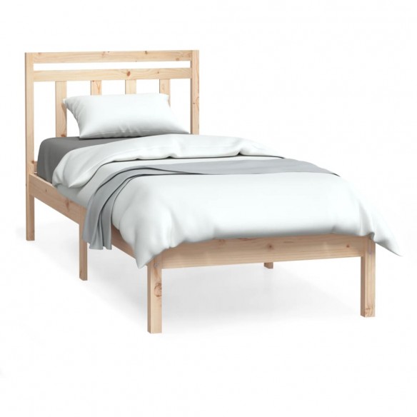 Cadre de lit Bois massif 75x190 cm Petit simple