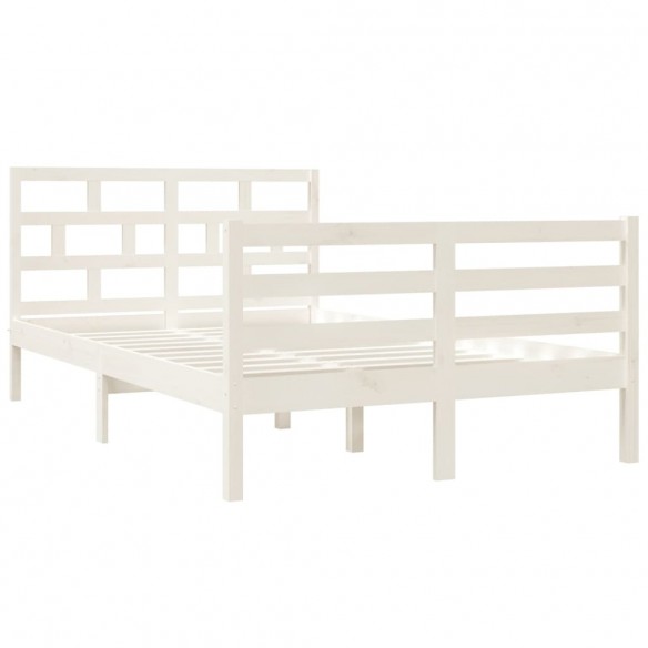 Cadre de lit Blanc Bois massif 120x190 cm Petit Double