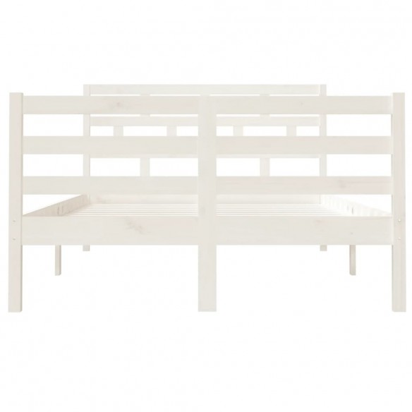 Cadre de lit Blanc Bois massif 120x190 cm Petit Double