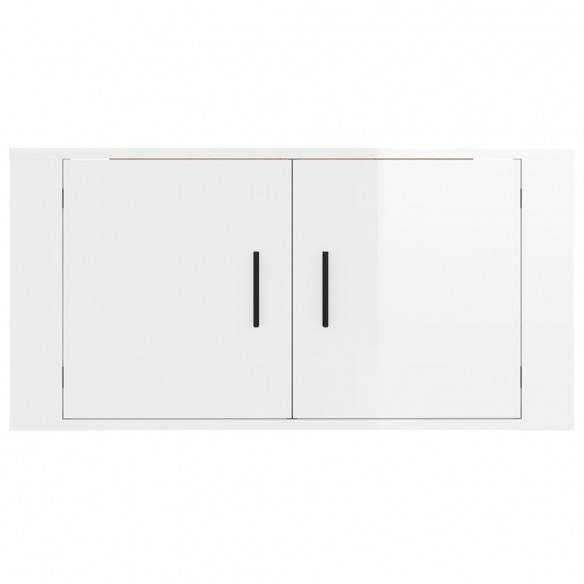 Meuble TV mural Blanc brillant 80x34,5x40 cm