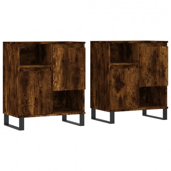 Buffets 2 pcs chêne fumé bois d'ingénierie