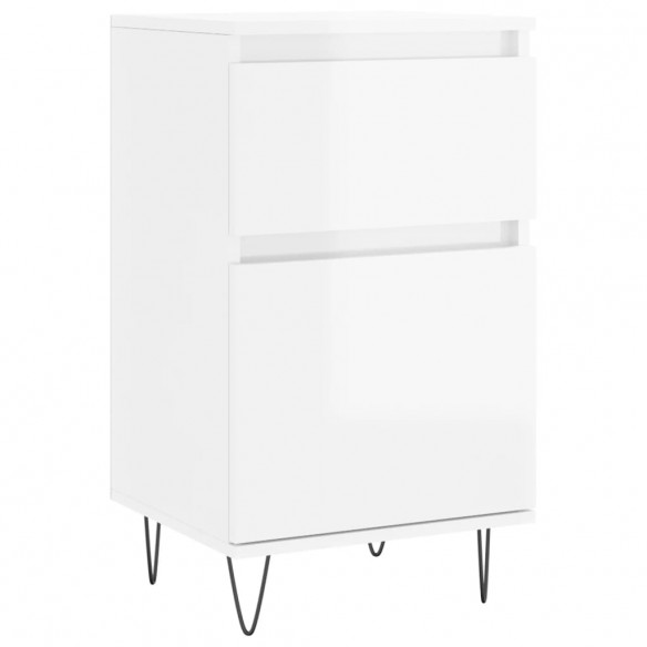 Buffets 2 pcs blanc brillant 40x35x70 cm bois d'ingénierie