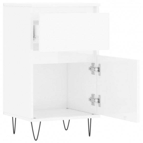 Buffets 2 pcs blanc brillant 40x35x70 cm bois d'ingénierie