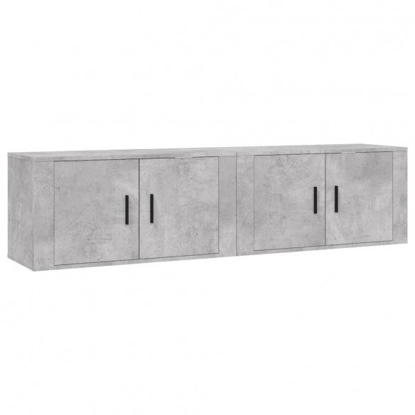 Meubles TV muraux 2 pcs gris béton 80x34,5x40 cm